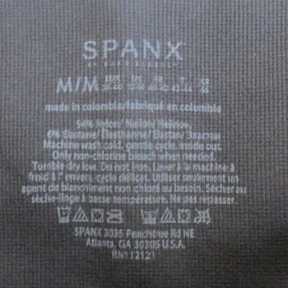 New SPANX Leggings Size Medium High Waisted Black Camo - Picture 9 of 9